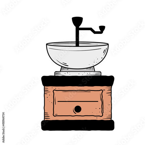 coffee toaster doodle style icon
