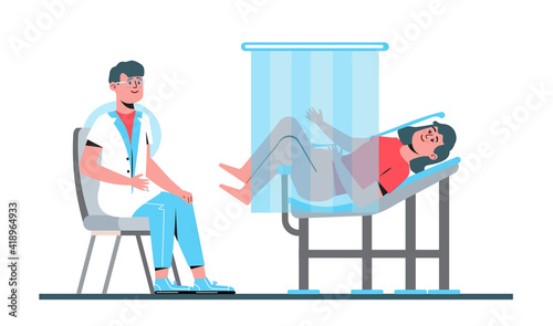 Gynecologist concept vector for medical landing page. Gynecology specialists treat patient. Family planning, pregnancy, infertility treatment
