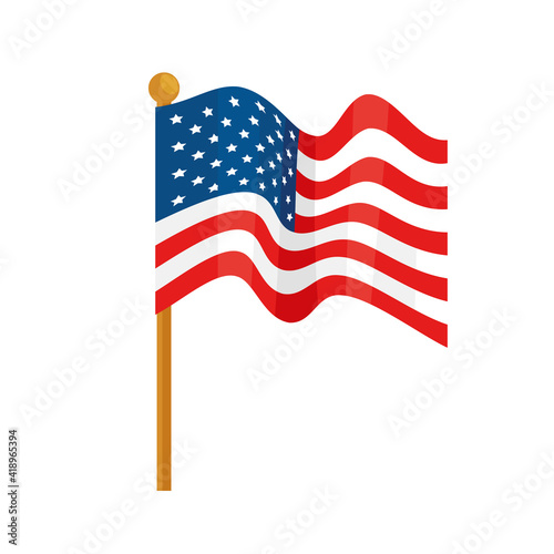 usa flag waving in pole