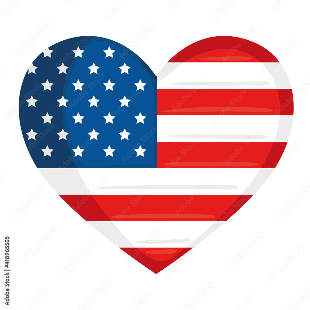 usa flag in heart love usa flag in heart love
