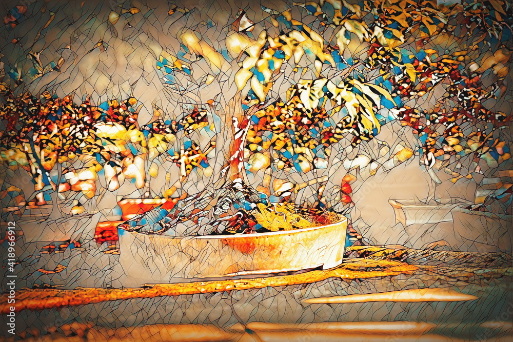 Fototapeta premium beautiful old bonsai in outdor.