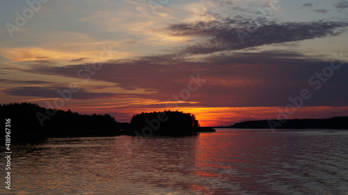 sunset over the river