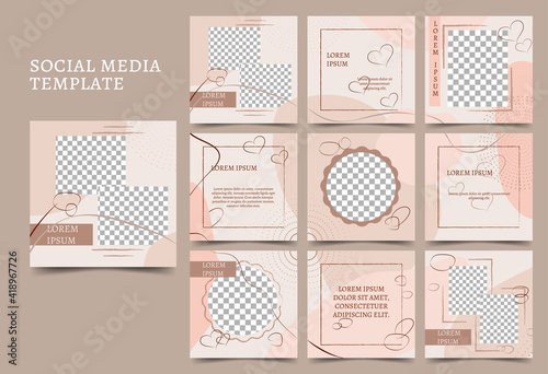 Social media posts, highlight templates. Abstract vector backgrounds with copy space for text