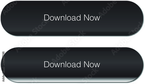 Download now button with shadows. Rollover icon. Website download button. Simple concept button for website and projects. Dark and light interface design. Click to download.