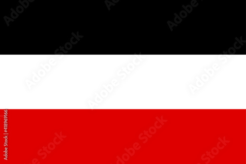 Historical German empire flag vector illustration. Imperial Germany, Second Reich symbol.