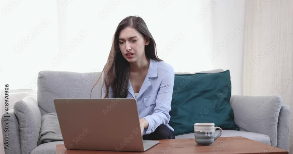 Beautiful women stressful and headache after working with a laptop for a long time, Freelance, Office syndrome disease. Beautiful women stressful and headache after working with a laptop for a long time, Freelance, Office syndrome disease.