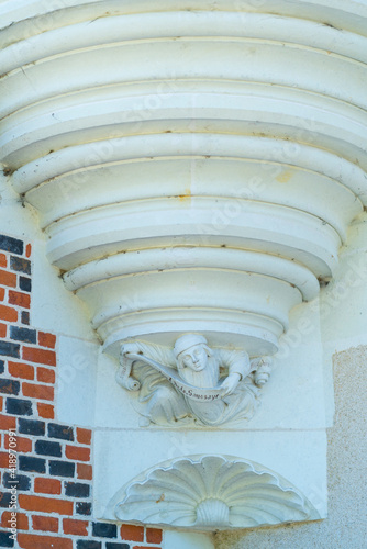 Reinassance decoration on facade, Troussay Castle, Cheverny Village, Loir-et-Cher Department, The Loire Valley, France, Europe photo