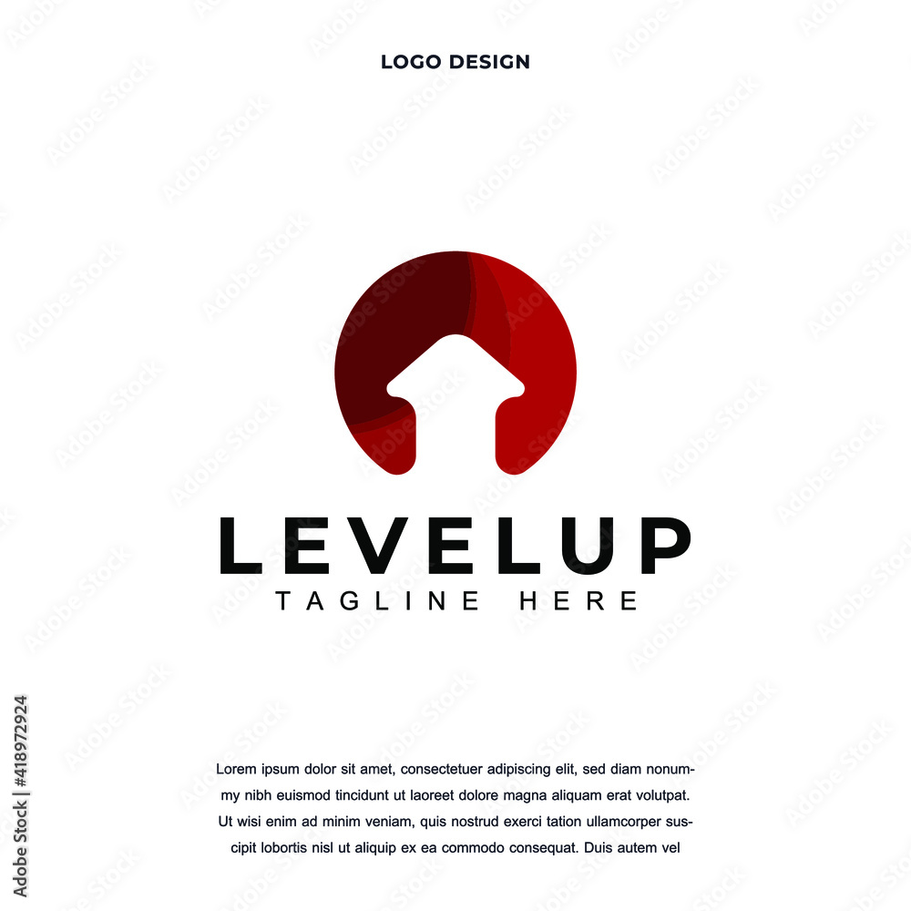 Creative level up icon logo design vector illustration. circle with arrow up logo design color editable Creative level up icon logo design vector illustration. circle with arrow up logo design color editable