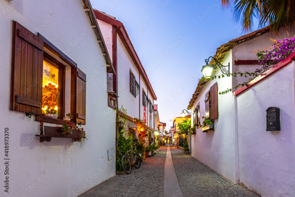 Fototapeta premium Sigacik Village street view. Sigacik is populer tourist attraction in Turkey.