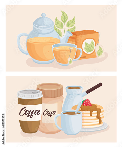 tea and coffee with desserts