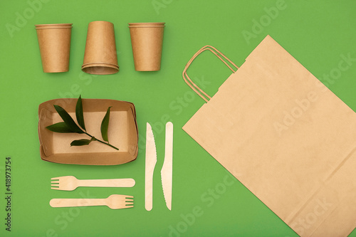 Eco-friendly disposable packaging, paper and bamboo tableware
