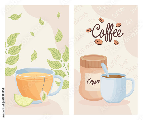 sweet drinks morning set icons