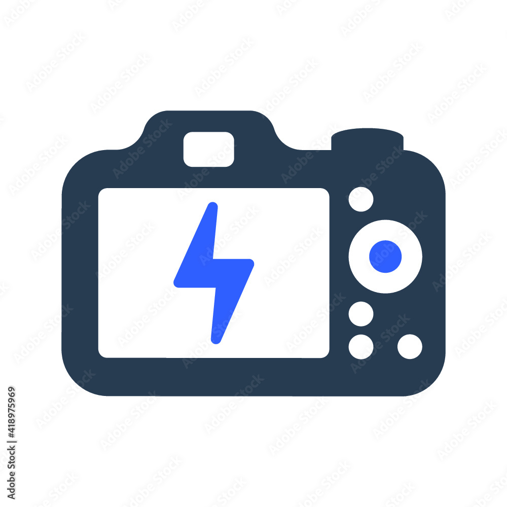 Camera flash on icon Camera flash on icon