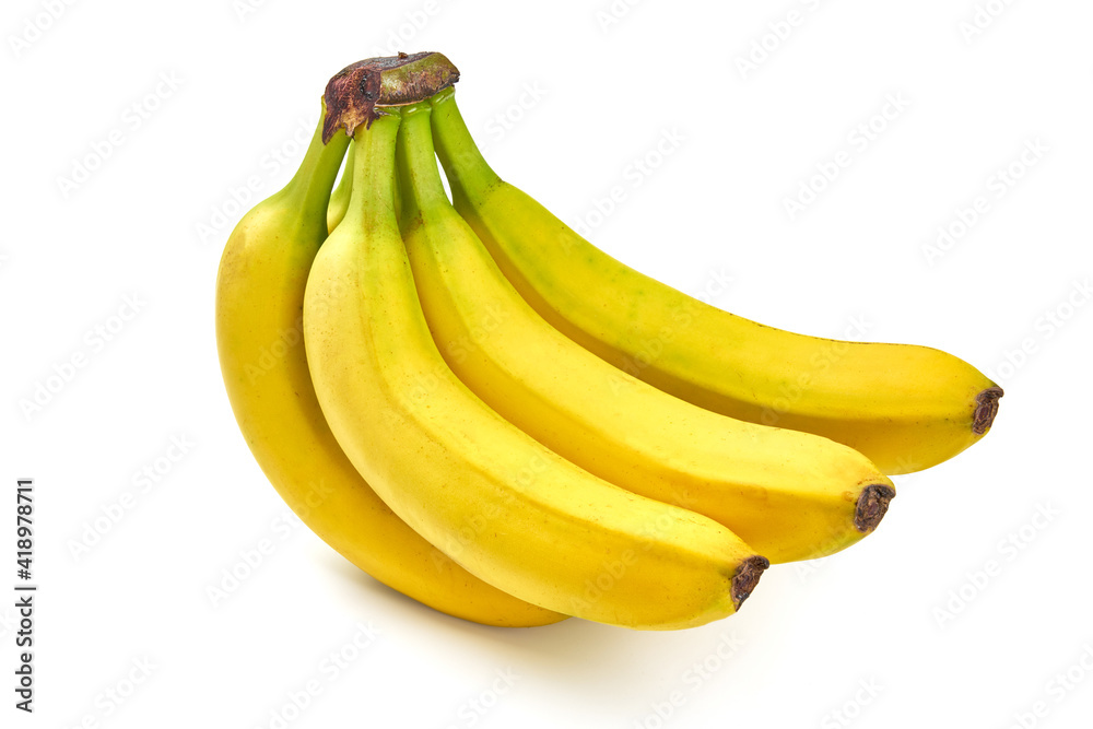 Bunch of ripe bananas isolated on white background