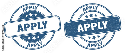 apply stamp. apply label. round grunge sign