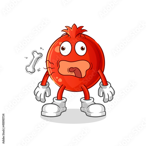 pomegranate burp mascot. cartoon vector