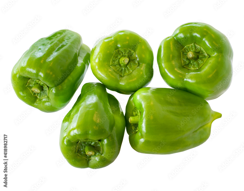 Fresh green bell pepper isolated on white background Fresh green bell pepper isolated on white background