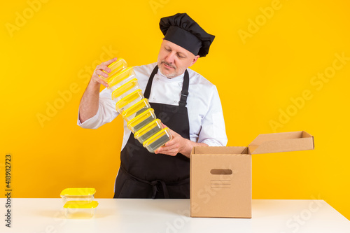 Food delivery. Chef with se...