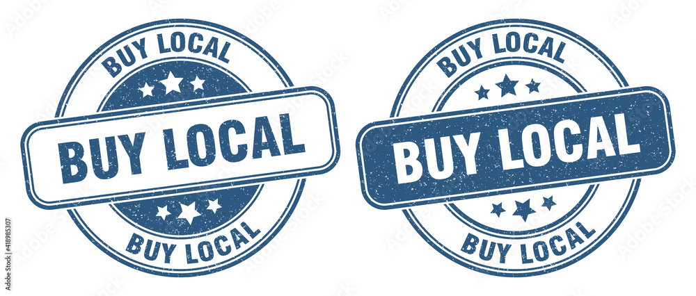 Obraz premium buy local stamp. buy local label. round grunge sign