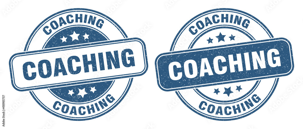 Obraz premium coaching stamp. coaching label. round grunge sign