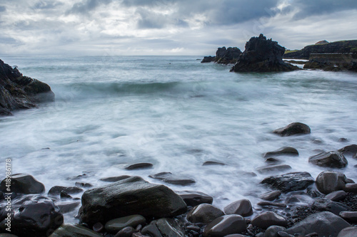 Waves clashing at the stony beach at Hellnar, Snaefellsnes National Park in Iceland © imagoDens