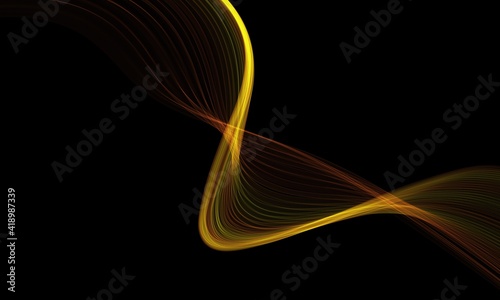 Abstract colorful wave on a black background	