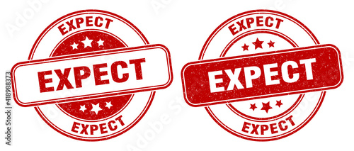 expect stamp. expect label. round grunge sign