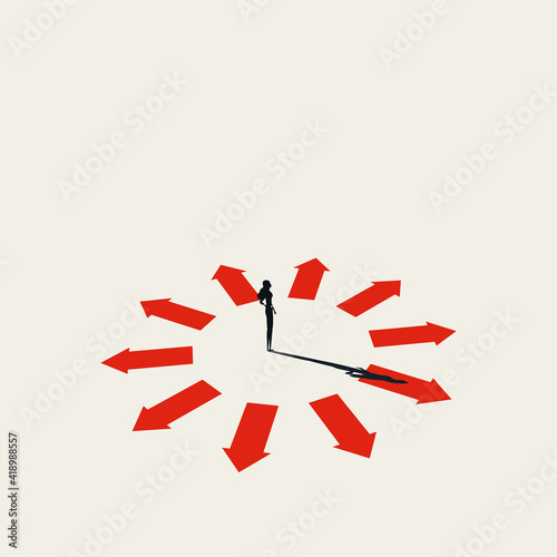 Business decision and opportunity vector concept. Symbol of solutions, confusion, challenge. Minimal illustration.
