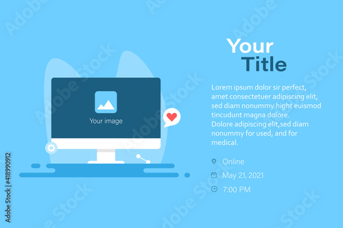 Business webinar layout. Online event. Promotion content