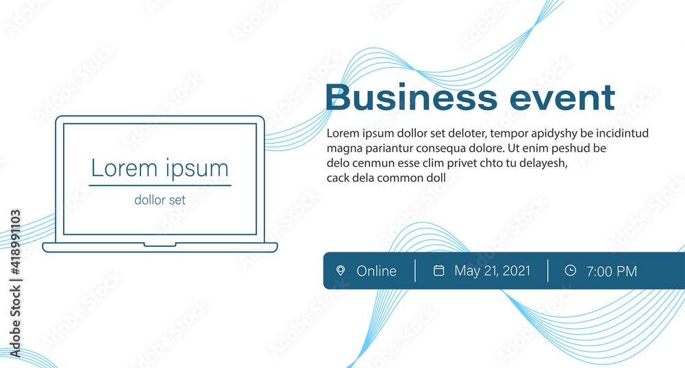 Obraz premium Business event banner. Online event. Promotion content