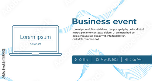 Business event banner. Online event. Promotion content