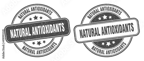 natural antioxidants stamp. natural antioxidants label. round grunge sign
