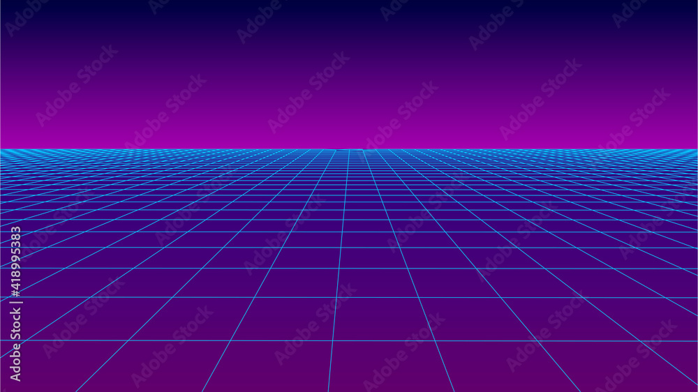 Futuristic background in retro style. Digital grid landscape of the 80s. Vector background for party. Futuristic background in retro style. Digital grid landscape of the 80s. Vector background for party.