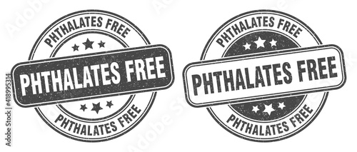 phthalates free stamp. phthalates free label. round grunge sign