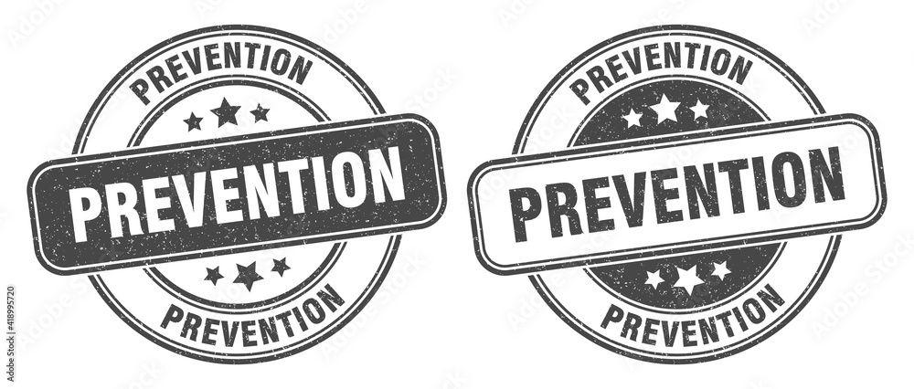 prevention stamp. prevention label. round grunge sign prevention stamp. prevention label. round grunge sign