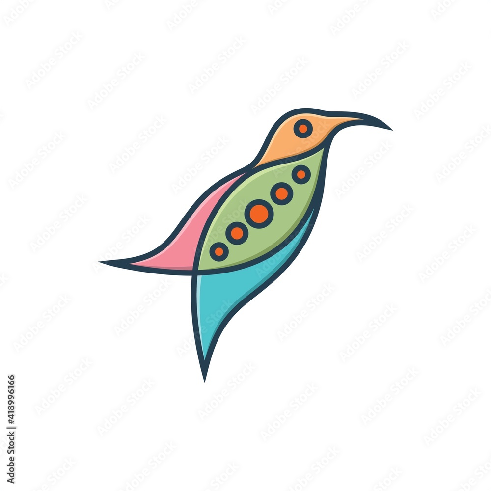 Bird logo design abstract modern colorful style illustration. Dove freedom vector icon symbol identity logotype. Bird logo design abstract modern colorful style illustration. Dove freedom vector icon symbol identity logotype.