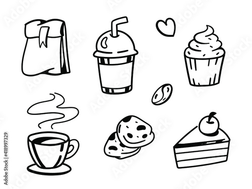 set of Coffee. Cute hand drawn vector illustration