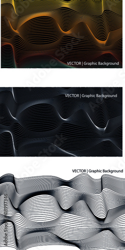 
A trio of vector graphic backgrounds, minimalist style lines patterns.  Website banner page design.
