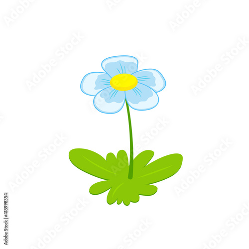 Beautiful flower in cartoon style vector illustration