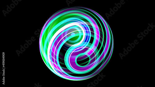 3D illustration of Colorful sphere