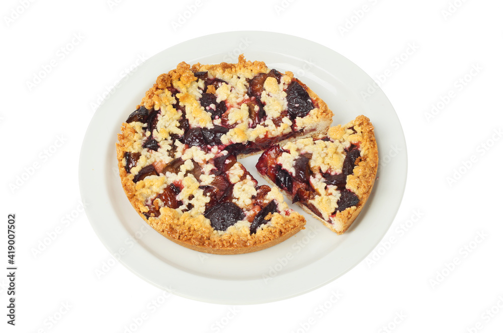 Plumb crumble on a plate Plumb crumble on a plate