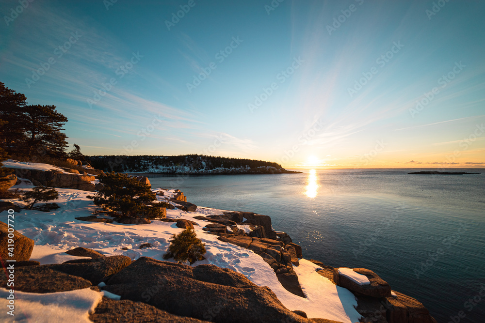 Obraz premium Acadia Sunrise during Winter