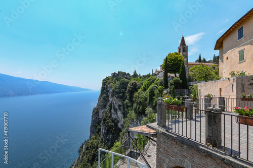 Tremosine del Garda, Summer day on thrill terrace roof. 
Holidays in Italy on Garda Lake, special view on the lake.
The best place, terrazza del brivido.