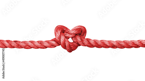 Rope with a heart shaped knot