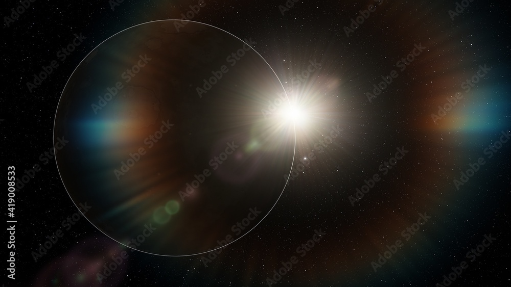 Obraz premium Planets and galaxy, science fiction wallpaper. Beauty of deep space. Billions of galaxy in the universe Cosmic art background 3d render