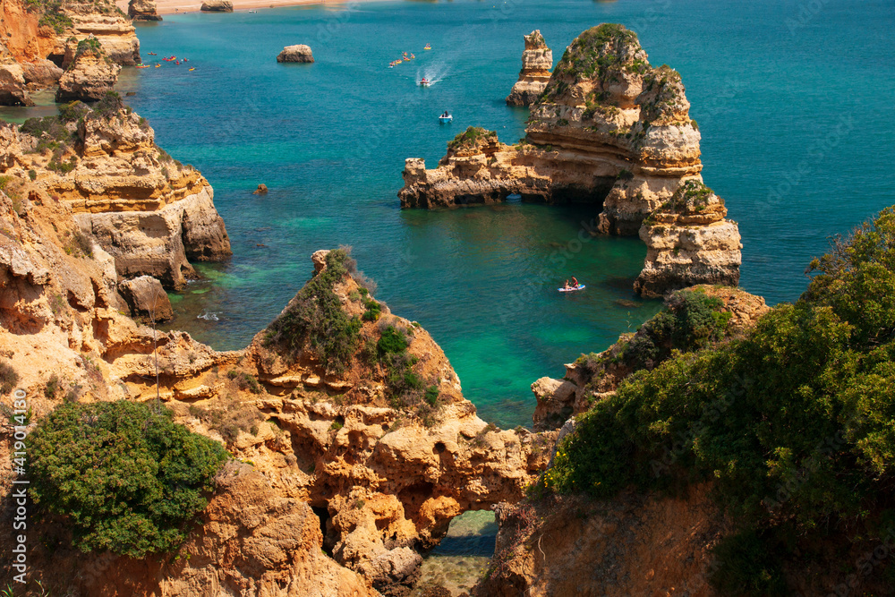 Scenic Algarve coastline in Portugal