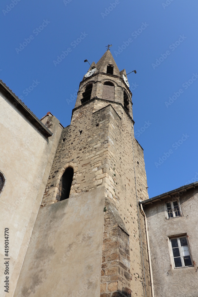 La chapelle de Trachin, construite au 14 ème siècle, vue de l'extérieur, ville de Annonay, département de l'Ardèche, France