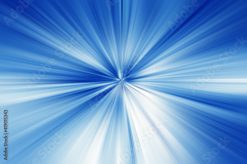 Abstract radial zoom blur surface of blue and white tones. Abstract blue background with radial, radiating, converging lines. 