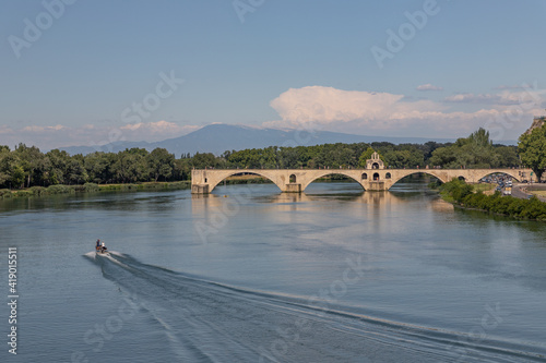 Obraz na plátně Pont Saint Benezet, Pont d Avignon over the rhone river in the Provence in Franc