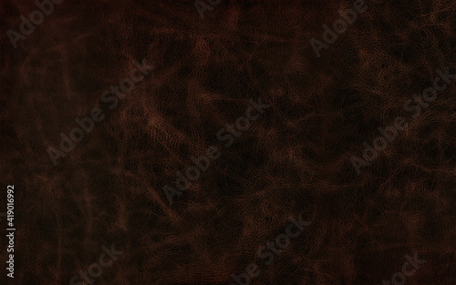Abstract wrinkled dark brown leather high resolution photo